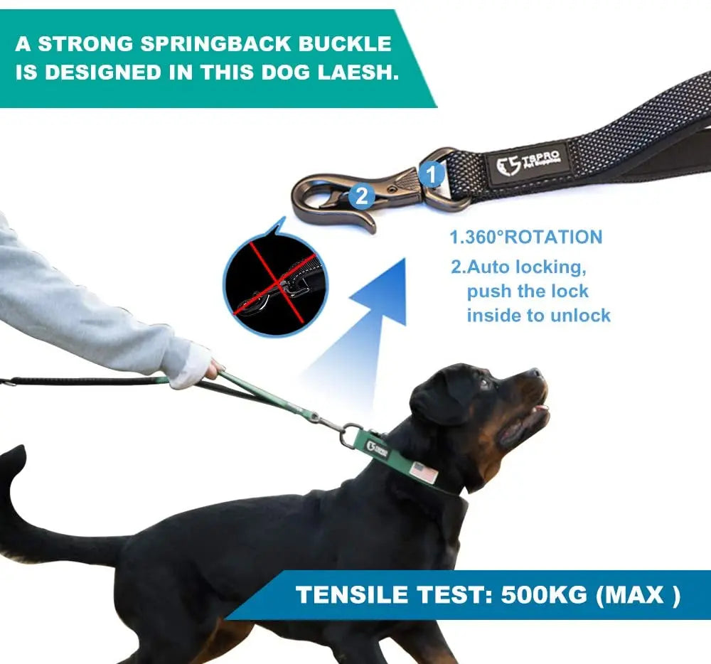 TSPRO Hands Free Dog Leash for Walking Running with Safety Car Seat Belt