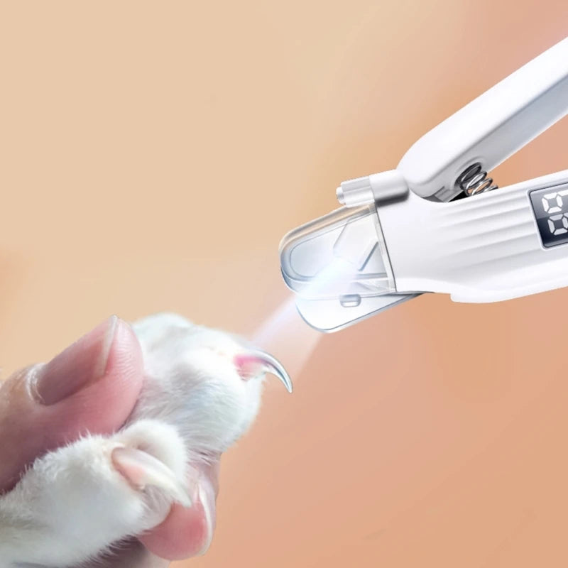 2 In 1 Electric Pet Nail Grinder Led Light Cat Dogs Nail Clippers USB Rechargeable