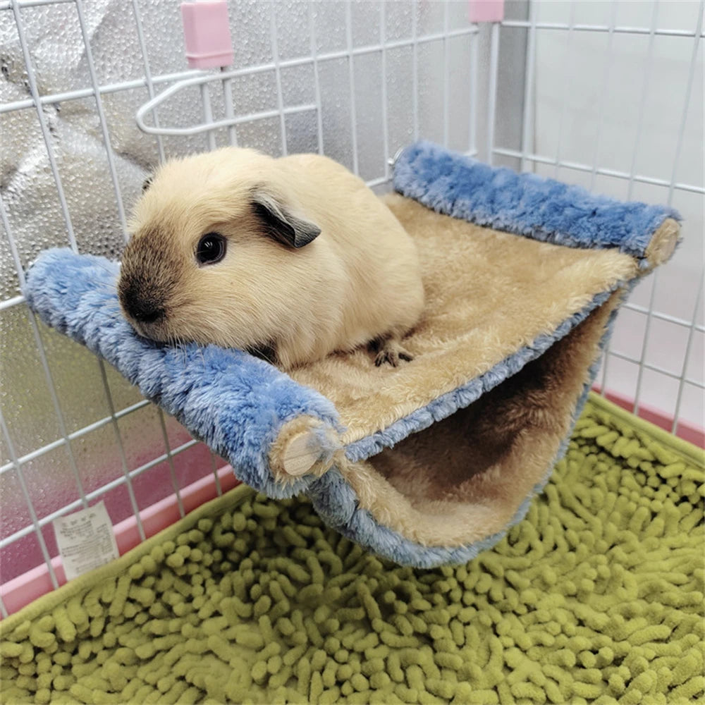 Soft Tricken Plush Hamster Hanging Hammock Cotton Sleeping Bed Hut Tent.