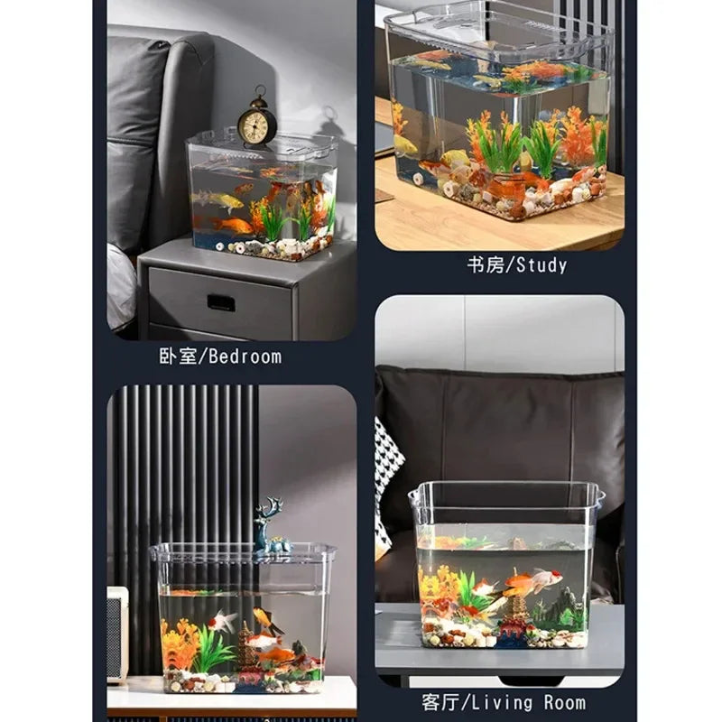 Betta Ecological Fish Tank Home Aquarium Transparent Living Room Desktop Landscaping.