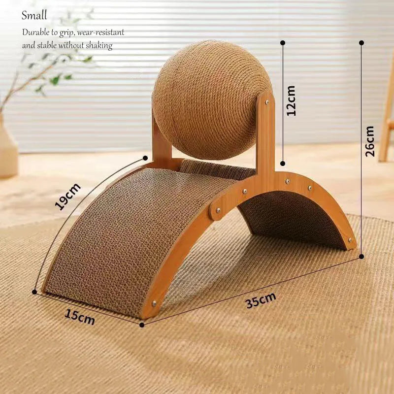 Wooden Scratcher Sisal Cat Scratching Ball Grinding Paw Toy Scrapers For Cats Training Supplies