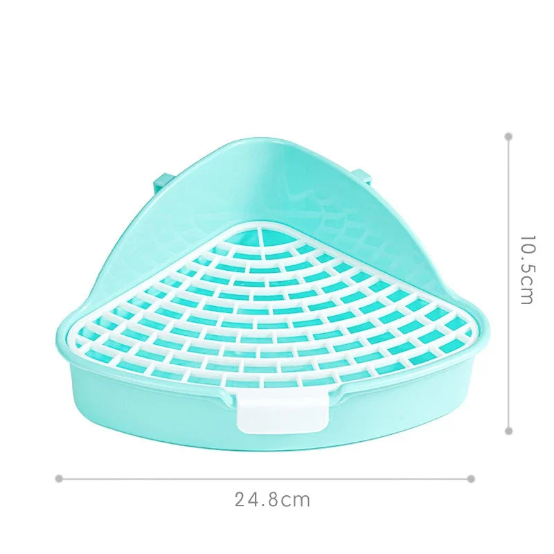 Triangle Potty Rabbit Toilet Pet Litter Box Plastic Corner also for Small Animals.