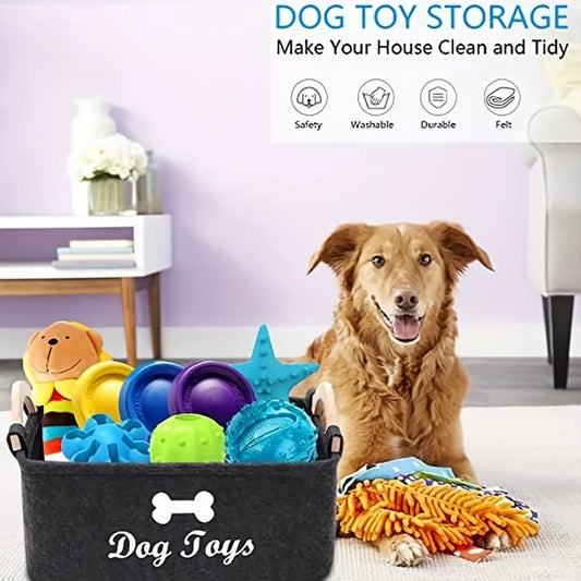 1Pcs Bone Palm Print Pet Toy Storage Box.