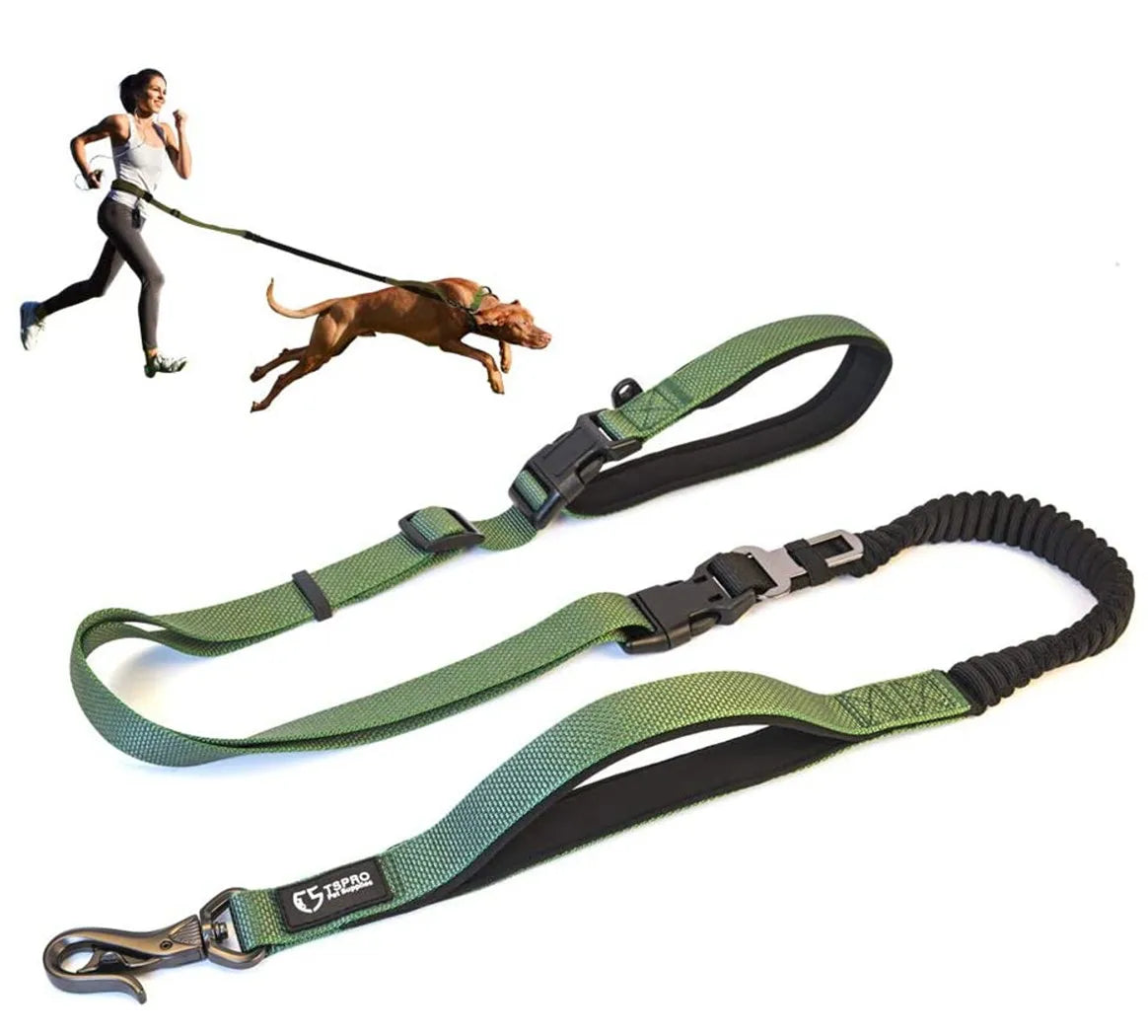 TSPRO Hands Free Dog Leash for Walking Running with Safety Car Seat Belt