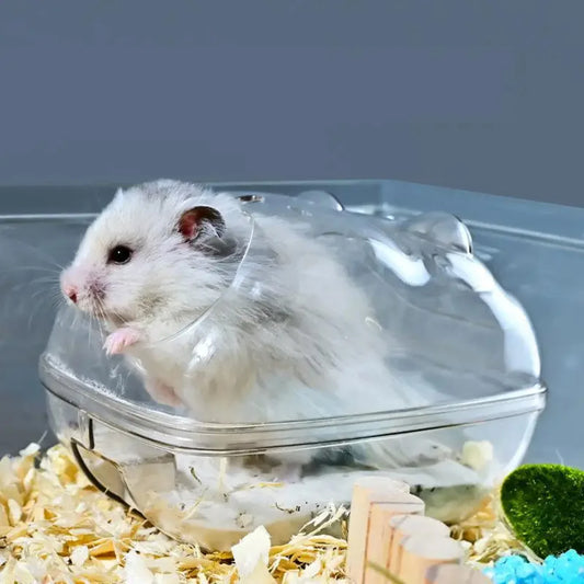 New Transparent Hamster Bathroom House Cage Box with Bath Sand Room Toy,