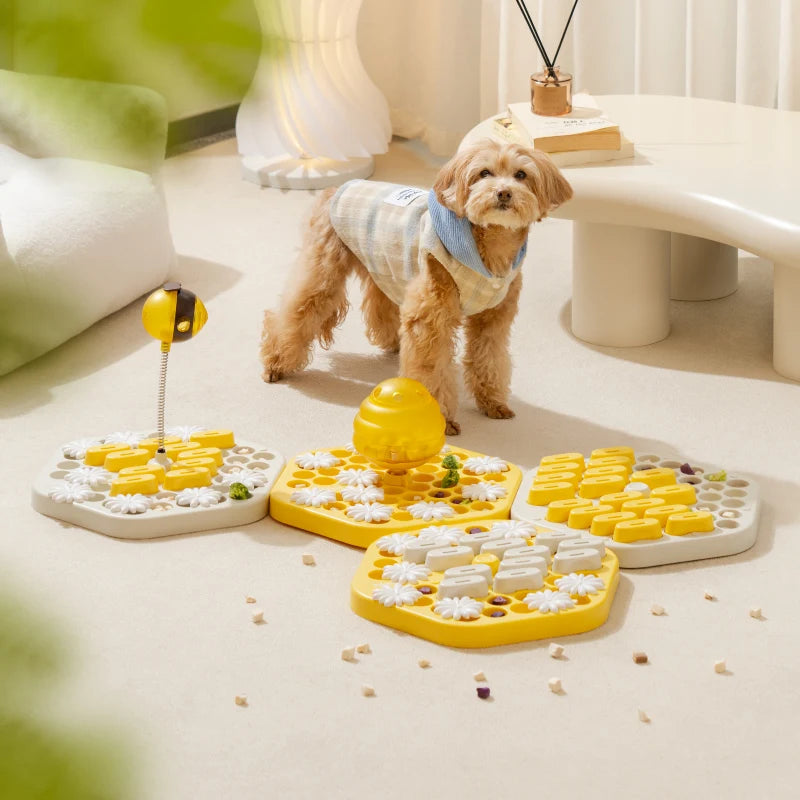 Honeycomb Shaped Interactive Dog Puzzle Toys Slow Feeder.