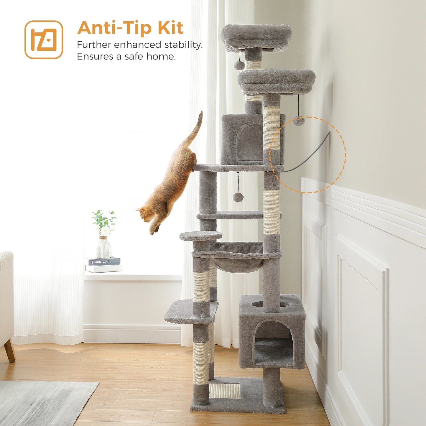 184cm Large Cat Tree and Tower for Indoor Cats.