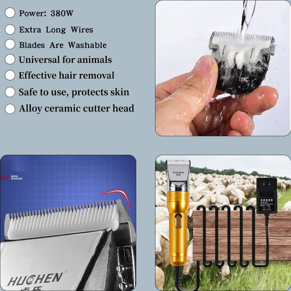 380W Cashmere Goat Shearer 12V Cordless Household Pet (Cat, Dog, Rabbit, Sheep) Hair Trimmer