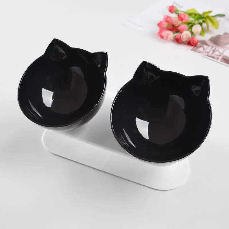 Non-slip Water Food Feeder With Inclination Stand For Small Dogs Cats Pet Kitten.