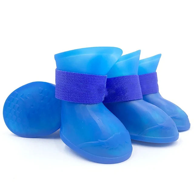 4Pcs Pet WaterProof Rainshoe Anti-slip Rubber Boot For Small Medium Large Dogs