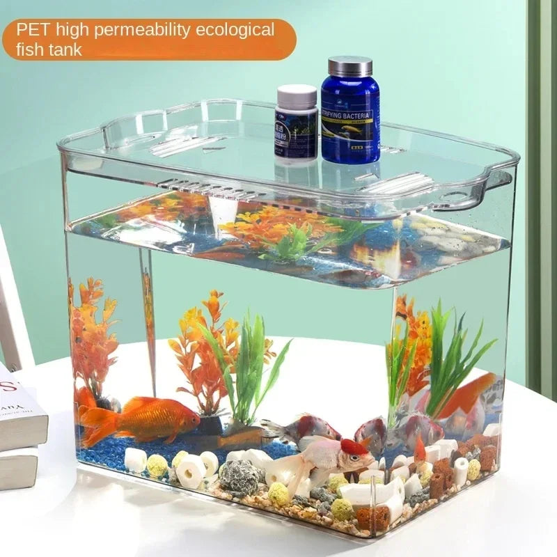 Betta Ecological Fish Tank Home Aquarium Transparent Living Room Desktop Landscaping.