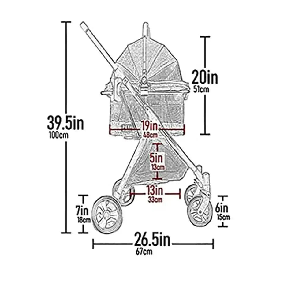 3-in-1 Convertible small dogs and cats Pet Travel System Stroller Carrier Booster Seat.