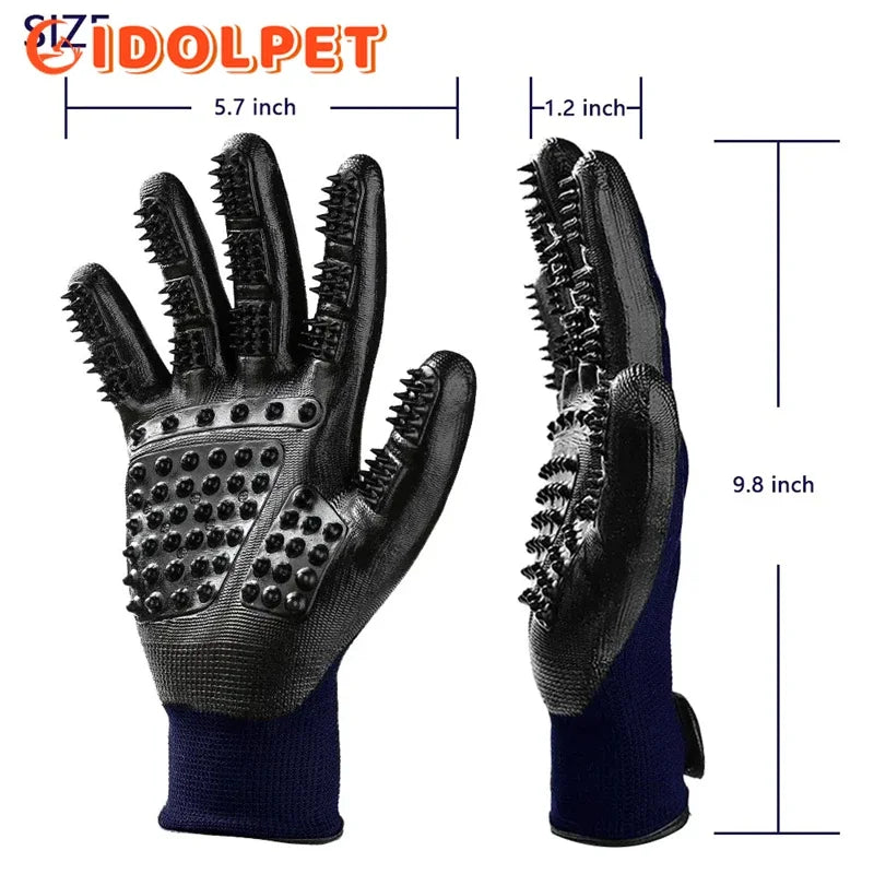 Pet Grooming Gloves Shedding Bathing Hair Remover Gloves .