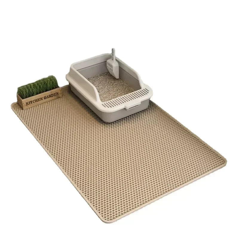 cat accessories Double-layer  Non-slip big Cat Litter Mat Pet Litter Box Filter.